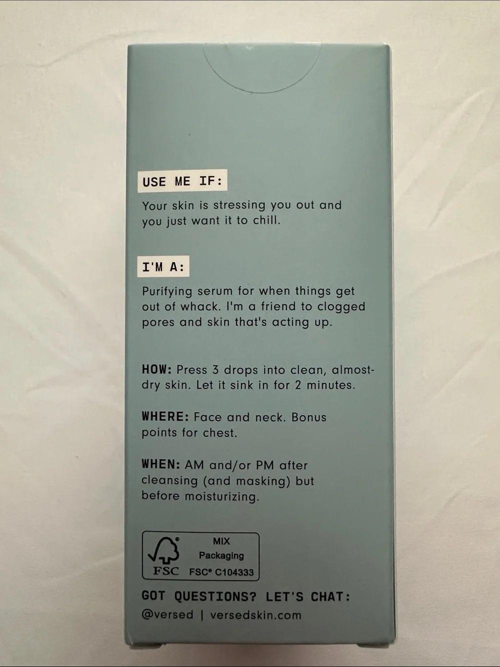 Versed Just Breathe Clarifying Serum 1 fl oz